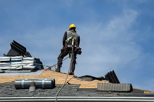 Professional Gutter Installation technician working in Greene, ME